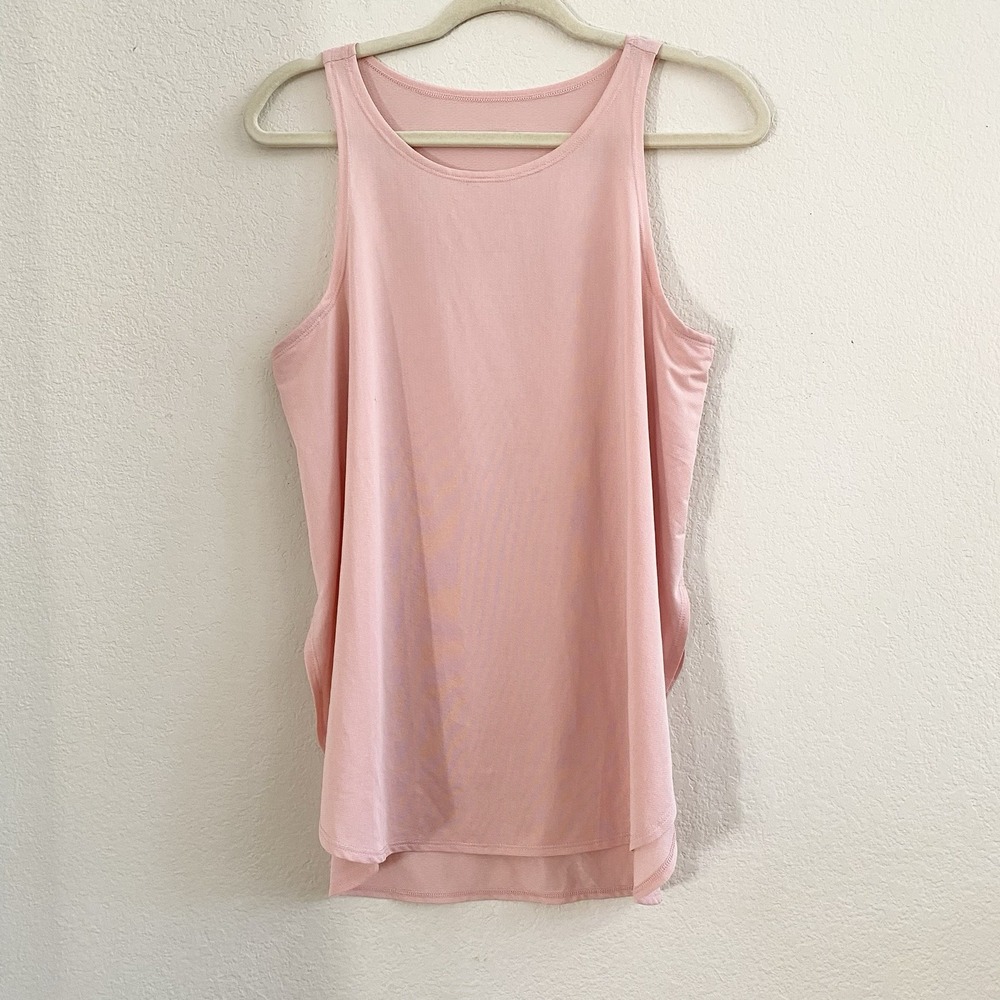 Yogasmoga Large Peach Sleeveless Athletic Top - Stretchy, Performance